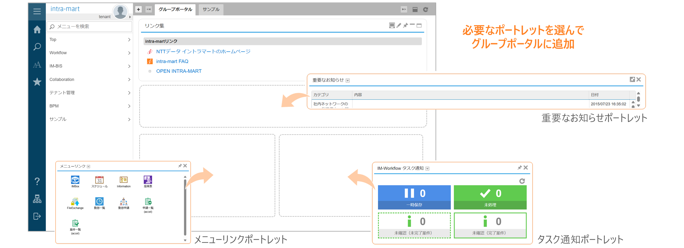 ポータルの表示設定
