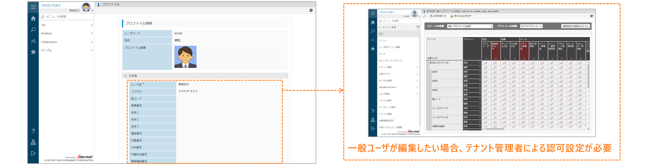 プロファイルの編集