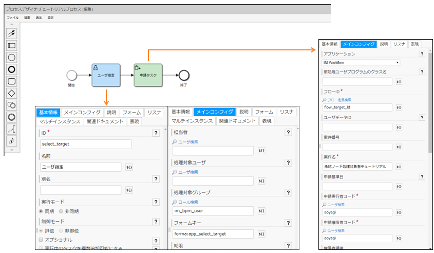 プロセス定義作成画面
