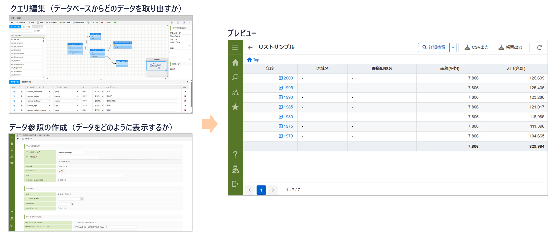 リスト形式表示イメージ